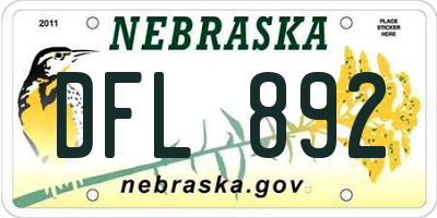 NE license plate DFL892