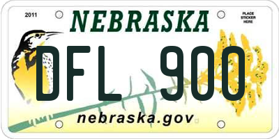 NE license plate DFL900
