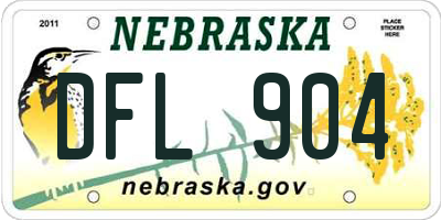 NE license plate DFL904
