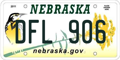 NE license plate DFL906