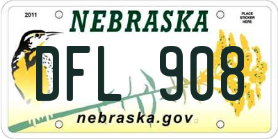 NE license plate DFL908