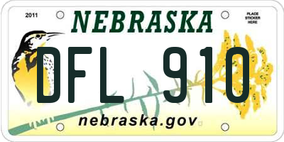 NE license plate DFL910