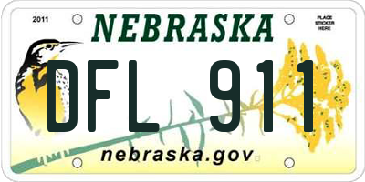 NE license plate DFL911