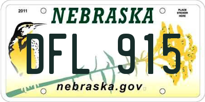 NE license plate DFL915
