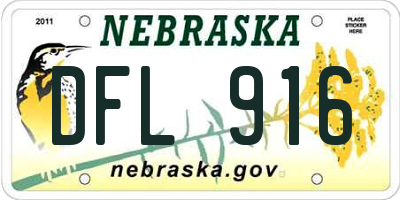 NE license plate DFL916