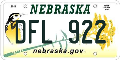 NE license plate DFL922