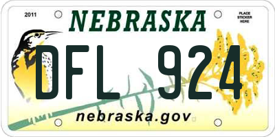 NE license plate DFL924