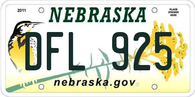 NE license plate DFL925