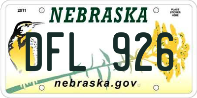NE license plate DFL926
