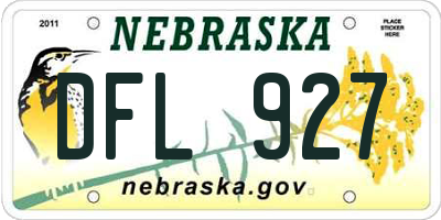 NE license plate DFL927