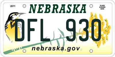 NE license plate DFL930
