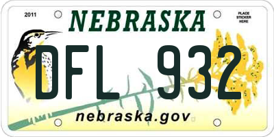 NE license plate DFL932