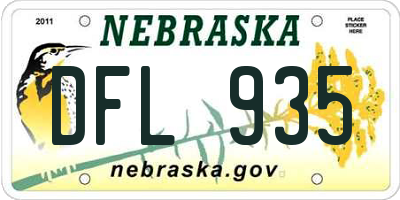 NE license plate DFL935