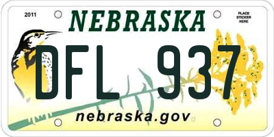 NE license plate DFL937