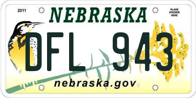 NE license plate DFL943