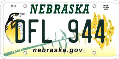 NE license plate DFL944