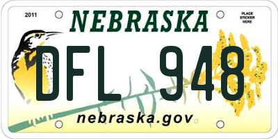 NE license plate DFL948