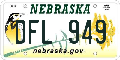 NE license plate DFL949