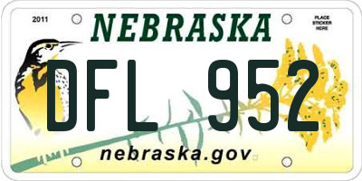 NE license plate DFL952