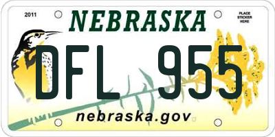 NE license plate DFL955
