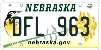 NE license plate DFL963