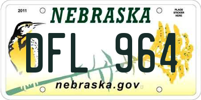 NE license plate DFL964