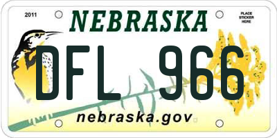 NE license plate DFL966