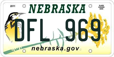 NE license plate DFL969