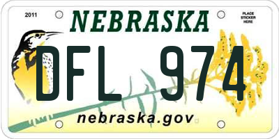 NE license plate DFL974