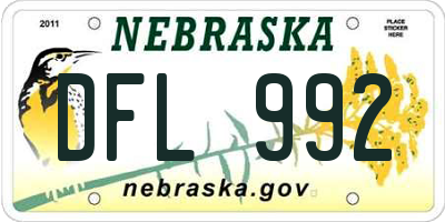NE license plate DFL992