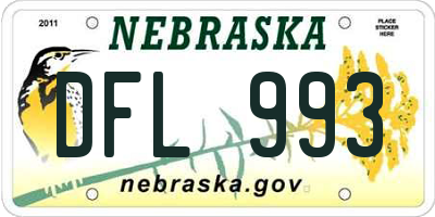 NE license plate DFL993