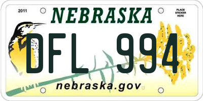 NE license plate DFL994