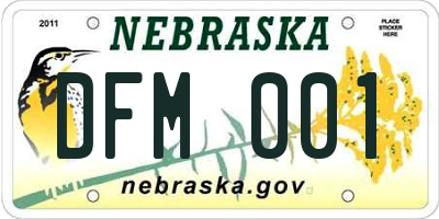 NE license plate DFM001