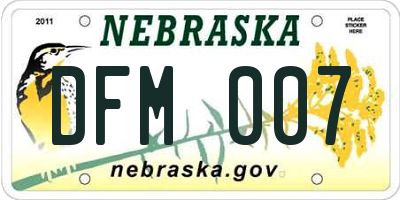 NE license plate DFM007