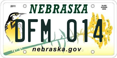 NE license plate DFM014