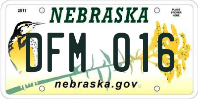 NE license plate DFM016