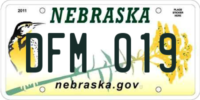 NE license plate DFM019