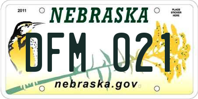 NE license plate DFM021