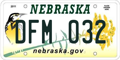 NE license plate DFM032