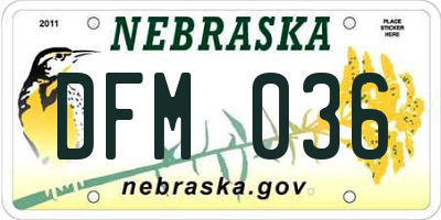 NE license plate DFM036