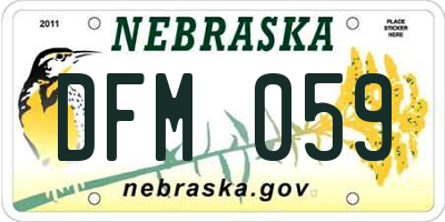 NE license plate DFM059
