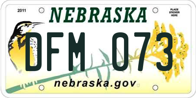 NE license plate DFM073