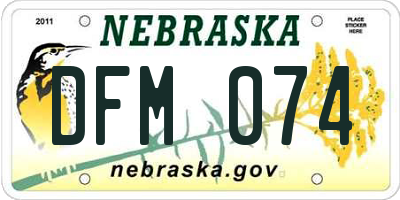 NE license plate DFM074