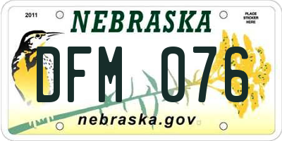 NE license plate DFM076