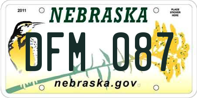 NE license plate DFM087
