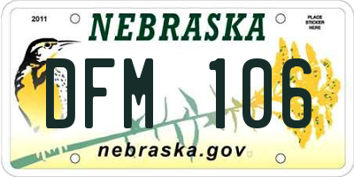 NE license plate DFM106