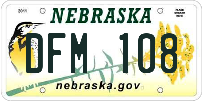 NE license plate DFM108