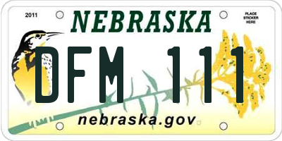 NE license plate DFM111