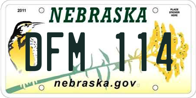 NE license plate DFM114