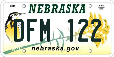 NE license plate DFM122